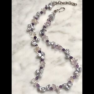 Natural & Dipped Stone Necklace